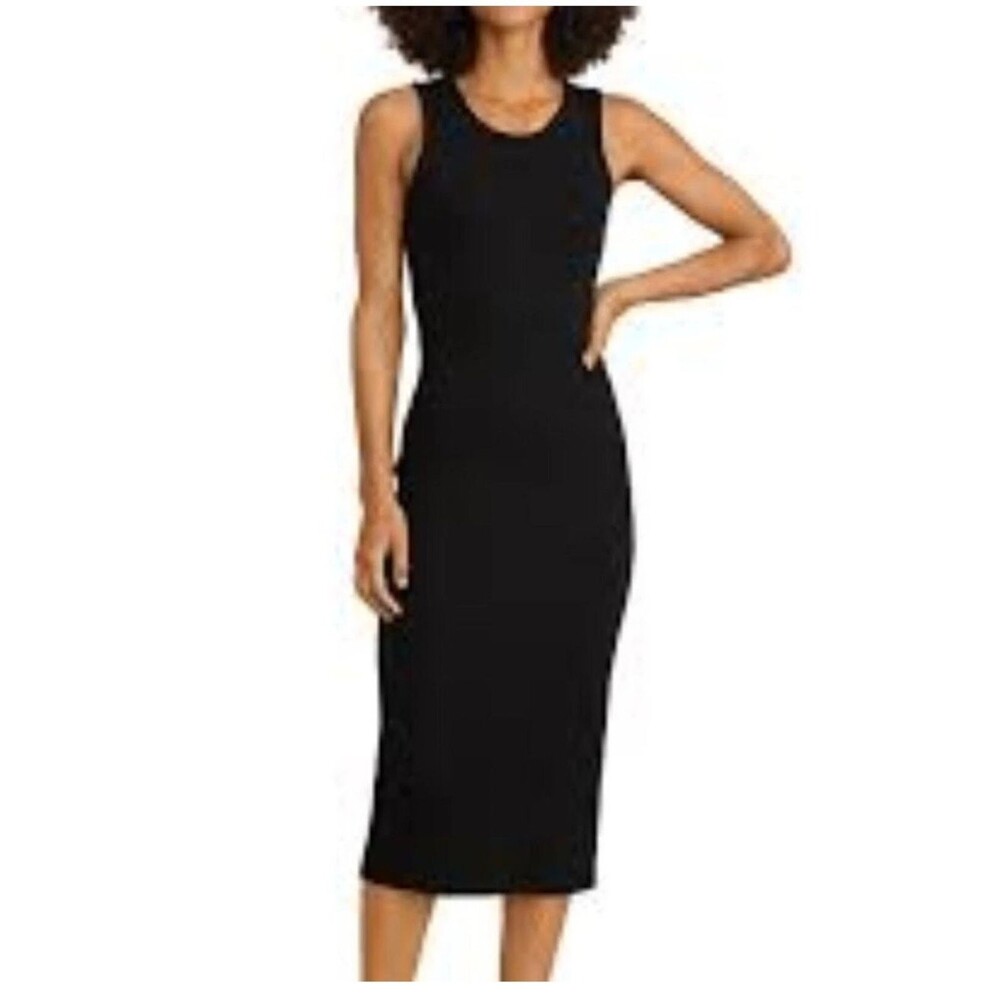 NWT Marine Layer MIDI Lexi Daytime Black Casual Lined Beach Dress. Size Medium.